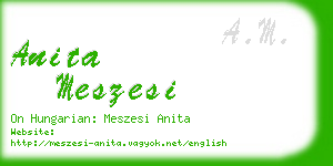 anita meszesi business card